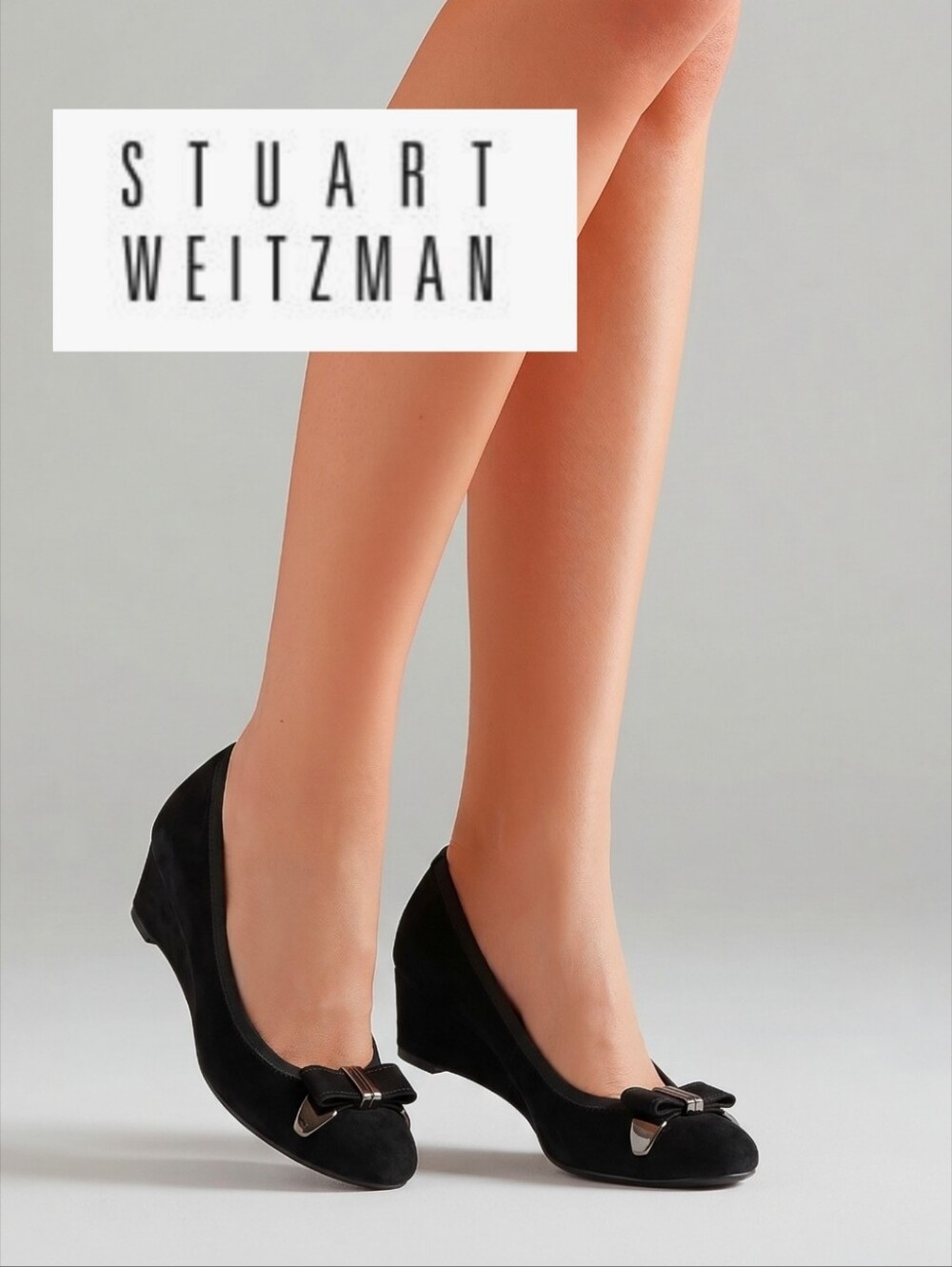 Stuart Weitzman Spain Made Womens 7 M Black Suede Bow Heels Shoes